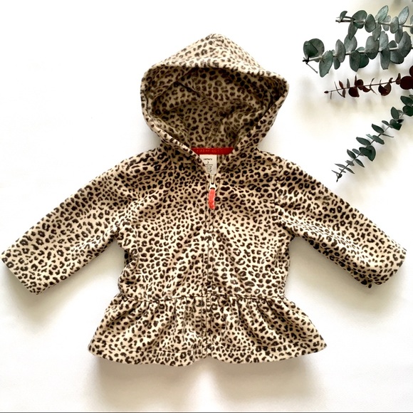 Carter's Other - 3M Baby Cheetah Print Ruffle Zip-Up